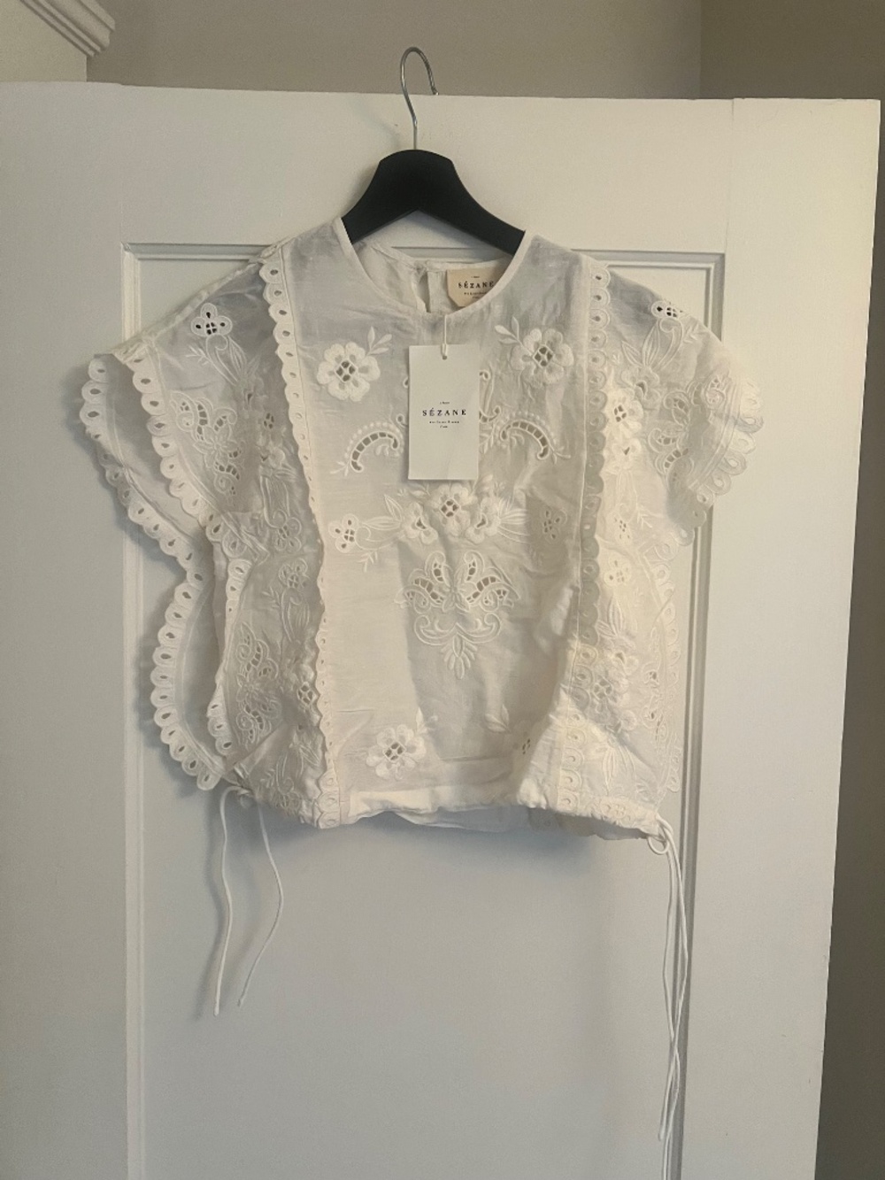 Sezane - Tamy Blouse - Embroidered Ecru - 38 - NWT - Picture 5 of 9